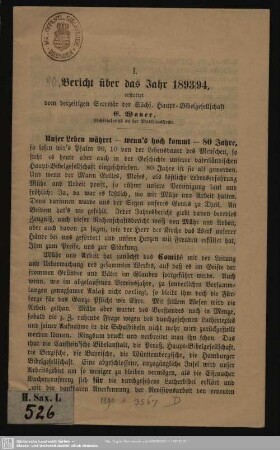 1893/94: Bericht : über das Jahr ...