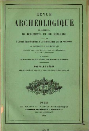 Revue archéologique. 35 = A. 19. 1878