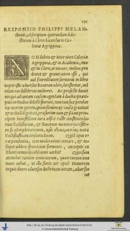Responsio ad scriptum quorundam delectorum a Clero Secundario Coloniæ Agrippinæ