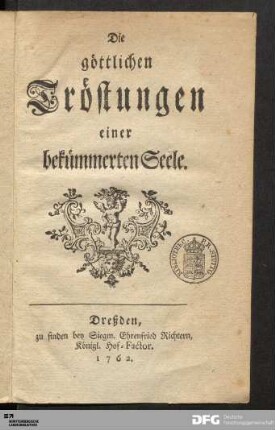 Die göttlichen Tröstungen einer bekümmerten Seele