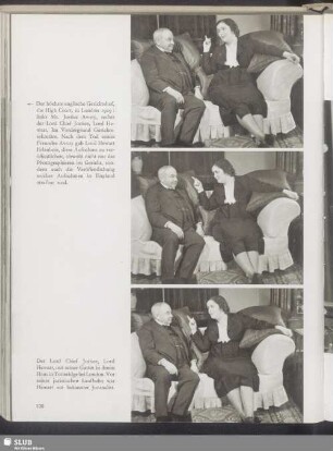 The Lord Chief Justice, Lord Hewart, mit seiner Gattin in ihrem Haus in Totteridge bei London