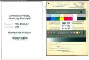 Entnazifizierung Wilhelm Hummerich, geb. 07.09.1902 (Angest.)