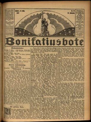 Erste Ausgabe vom Sonntag, den 10. März 1929.