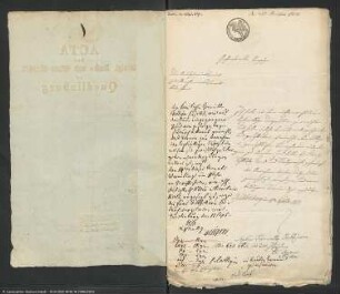 Testamentsakte der Demoiselle Sophie Henriette Corthum aus Quedlinburg