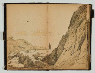 Felsenlandschaft mit Wanderer