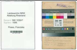 Entnazifizierung Franziska Poiesz , geb. 20.10.1897 (Postassistentin)
