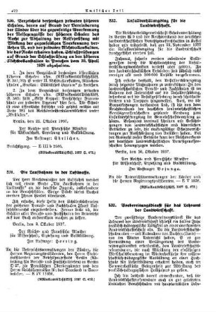 Vorbereitungsdienst für das Lehramt der Landwirtschaft : [Erziehung] ; [Für das Reich] ; [Amtliche Erlasse] ; [Amtlicher Teil]