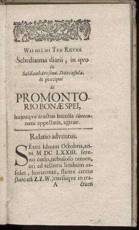 Relatio adventus.