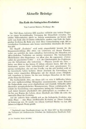 Das Ende der biologischen Evolution