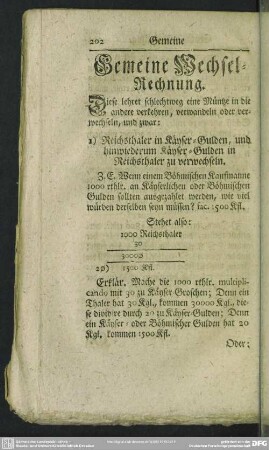 Gemeine Wechsel-Rechnung