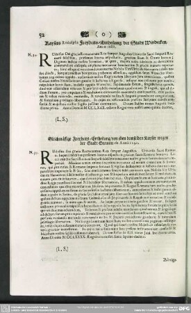 N.34. Kaysers Rudolphs Freyheits-Ertheilung der Stadt Windecken, Anno 1288