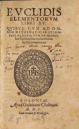 Evclidis Elementorvm Libri XV : [cum fig.]