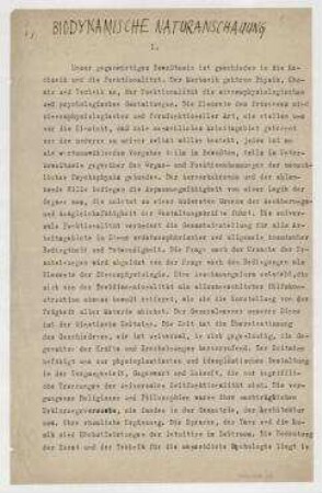 Biodynamische Naturanschauung [Prerow und Berlin, Juli-Dezember 1922]