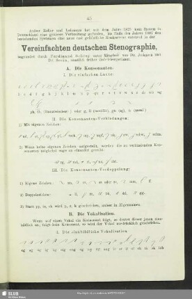 ... Vereinfachten deutschen Stenographie ...