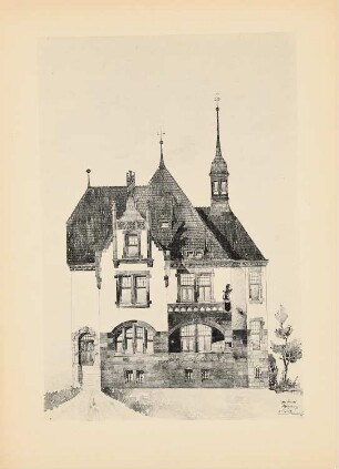 Villa: Vorderansicht (aus: Drucke von Seminararbeiten der Königlich Technischen Hochschule Berlin, Bd. III)