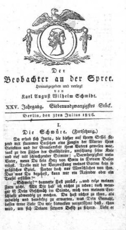 27. Stueck, 3. Juli 1826