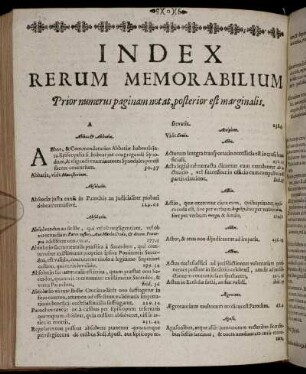 Index Rerum Memorabilium.