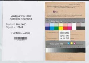Entnazifizierung Ludwig Fuetterer, geb. 17.06.1905 (Referent)