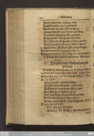 IV. Die gläubige Vollendung des Gebets