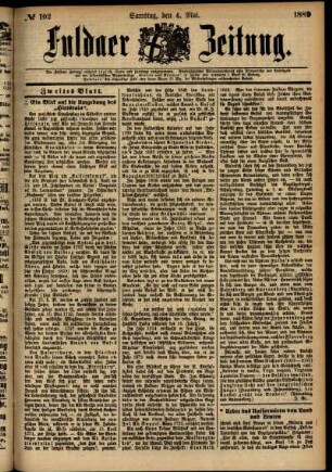 Zweite Ausgabe vom Samstag, den 04. Mai 1889.