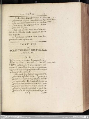 Caput VIII. De Scriptoribus Historiae Iudaicae