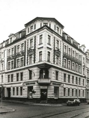 Görlitz, Lutherplatz 12/Ecke Landeskronstraße. Wohnhaus (um 1890). Eckansicht