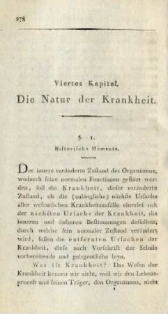 Viertes Kapitel. Die Natur der Krankheit