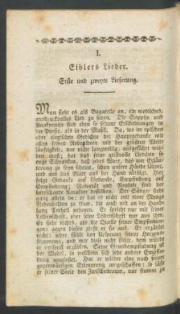I. Eiblers Lieder. Erste und zweite Lieferung