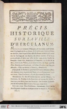Précis historique sur la ville D'Herculanum