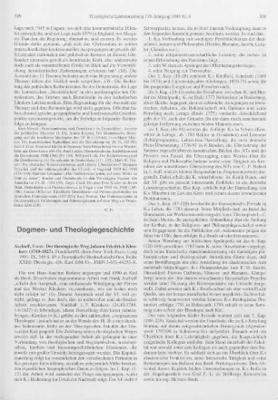 Dogmen- und Theologiegeschichte