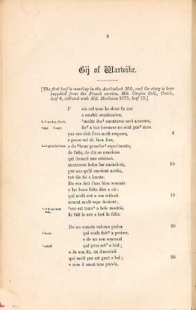 The romance of Guy of Warwick : from the Auchinleck ms. in the Advocates' Library, Edinburgh and from ms. 107 in Caius College, Cambridge, 1