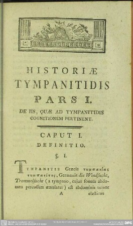 Pars I. De Iis, Quae Ad Tympanitidis Cognitionem Pertinent