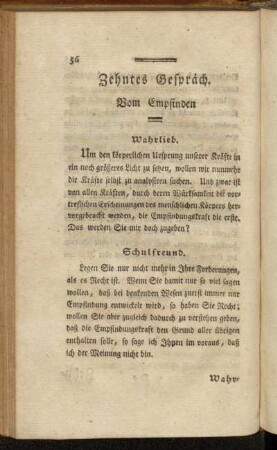 Zehntes Gespräch. Vom Empfinden