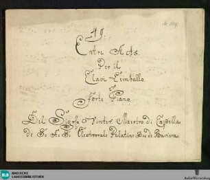 Entr'actes. Arr - Don Mus.Ms. 2049 : cemb; E