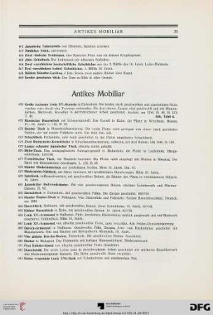 Antikes Mobiliar (Nr. 670-777)