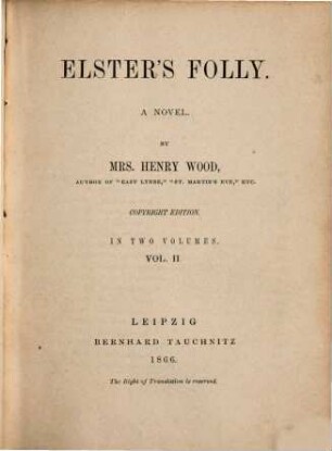 Elster's Folly : a novel, 2