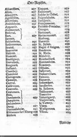 Ortsregister Mömpelgard