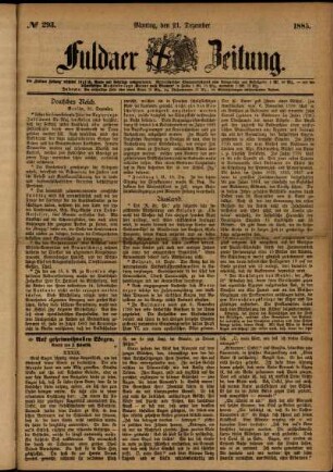 Ausgabe vom Montag, den 21. Dezember 1885.