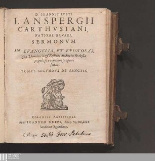 Sermones In Evangelia Et Epistolas, quae Dominicis & Festiuis diebus in Ecclesia populo pro concione proponi solent. Tomvs secvndus: De Sanctis