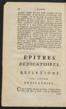 Épitres Dedicatoires