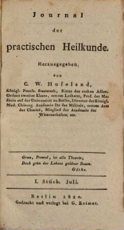 Journal der practischen Heilkunde. 51 = Bd. 44. 1820