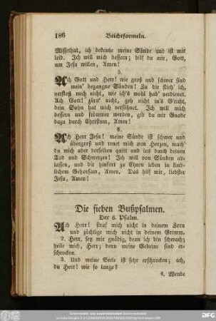 Die sieben Bußpsalmen.