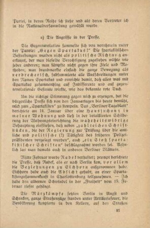 a) Die Angriffe der Presse