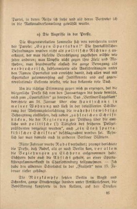 a) Die Angriffe der Presse