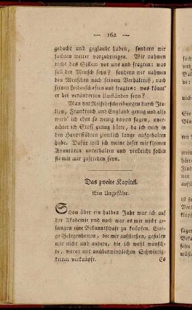 Das zweite Kapitel. ein Ungefähr.