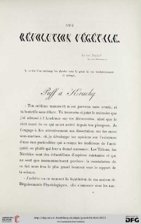 Une révolution végétale