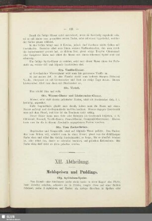 XII. Abtheilung. Mehlspeisen und Puddings