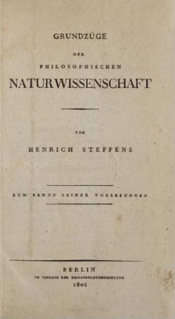 Grundzüge Der Philosophischen Naturwissenschaft