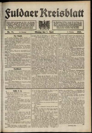Ausgabe vom Montag, den 07. April 1913.