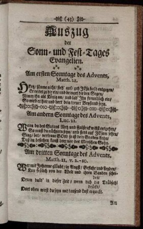 Auszug der Sonn- und Fest-Tages Evangelien.